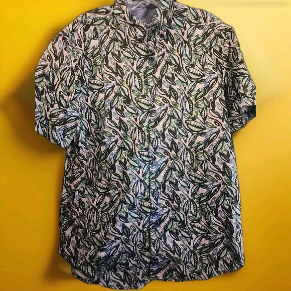 Robert Graham Mens L Classic Fit Alford Floral Multicolor ShortSleeve Shirt CR50 - Picture 1 of 4
